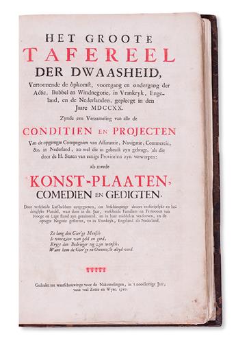 ECONOMICS.  Het Groote Tafereel der Dwaasheid.  1720